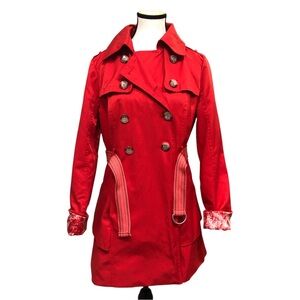 GUESS Tiered Double Breasted Trench Coat